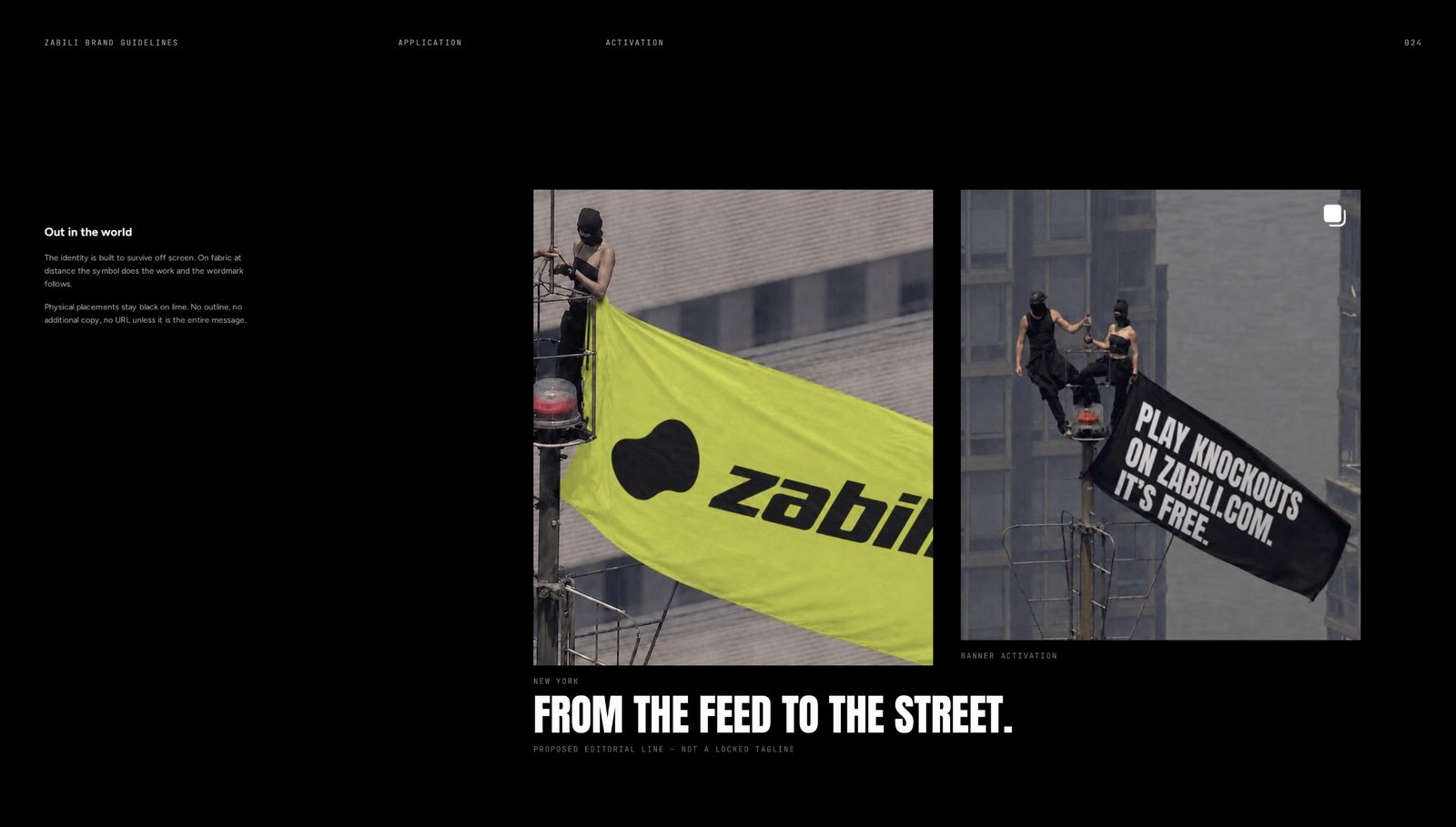 Zabili brand guidelines &mdash; from the feed to the street